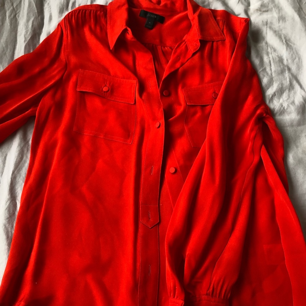 J.CREW red button up blouse